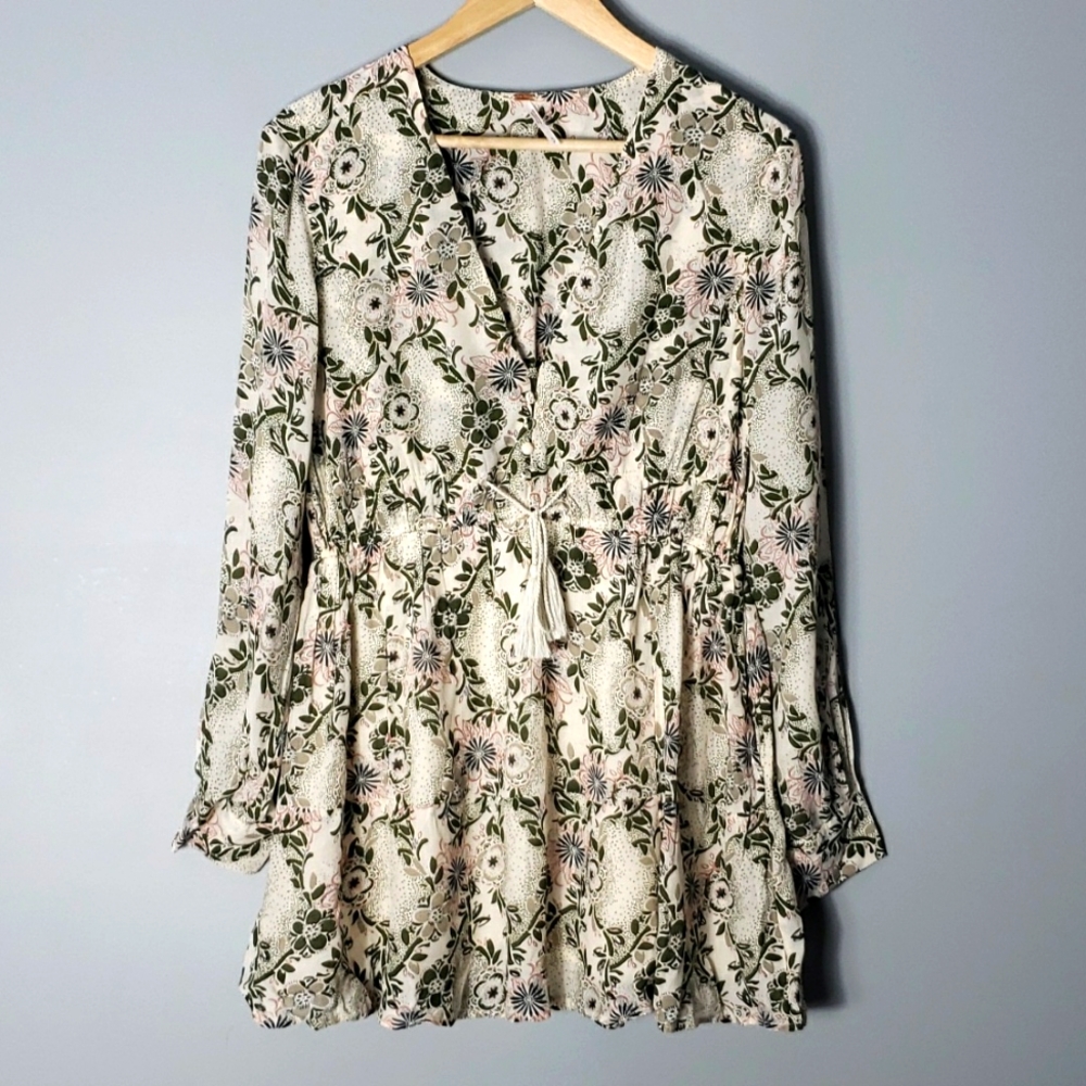 Free People Stealing Fire Ivory Peasant Dress